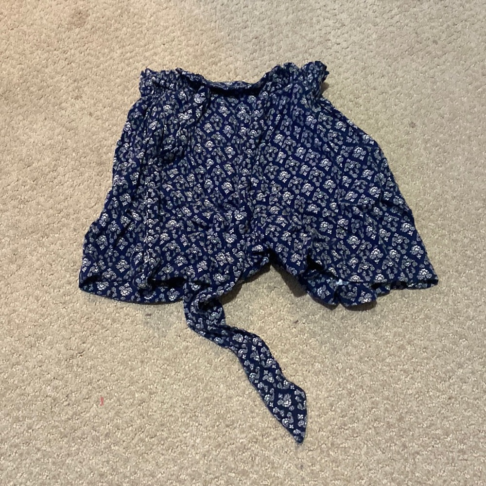 Blue shorts, high wasted, hollister, tie waste, size extra small